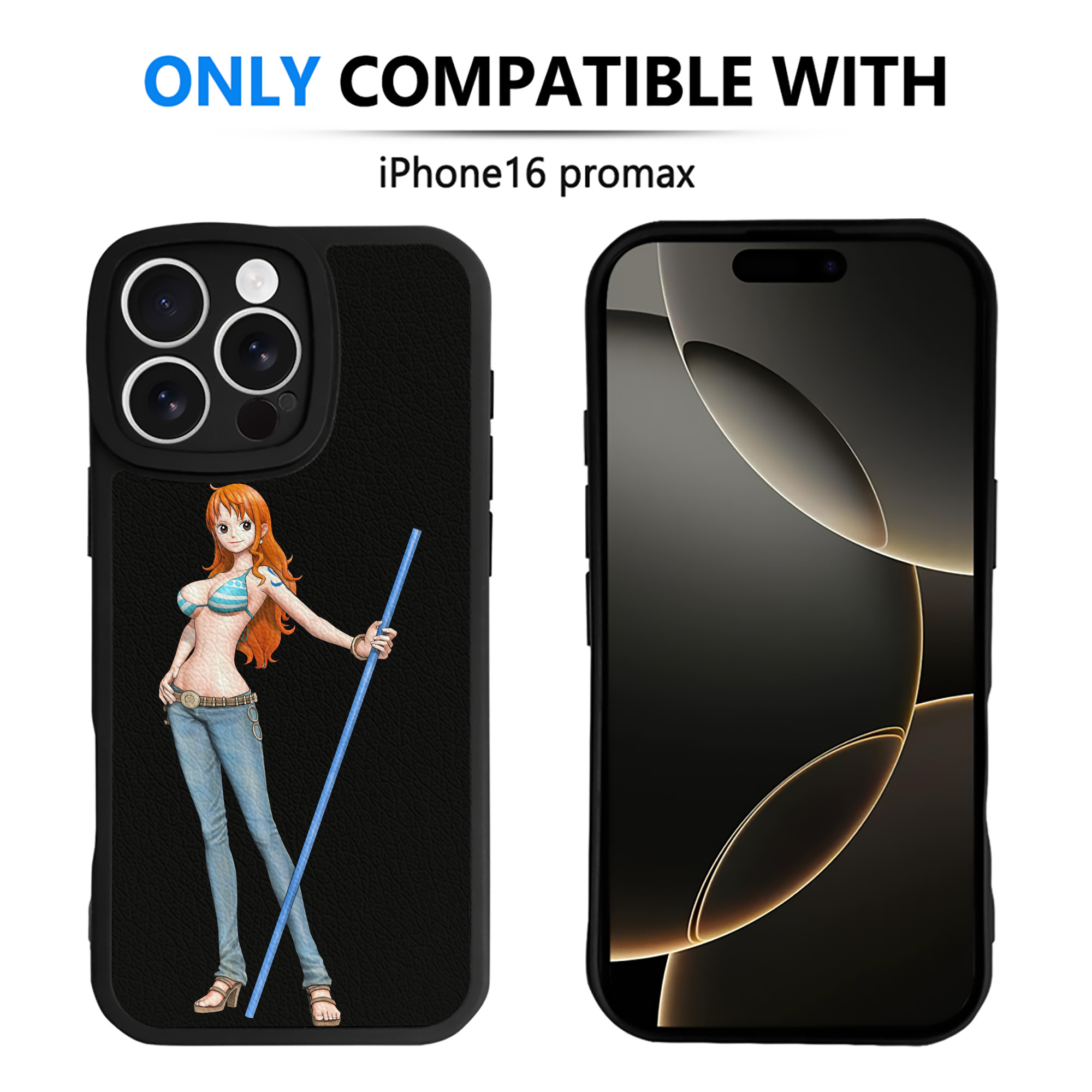 （画像用） ワンピース ナミ ONE PIECE Nami 【iPhone 16シリーズ対応】シリコンスマホケース（レザー調） 材質：シリコン